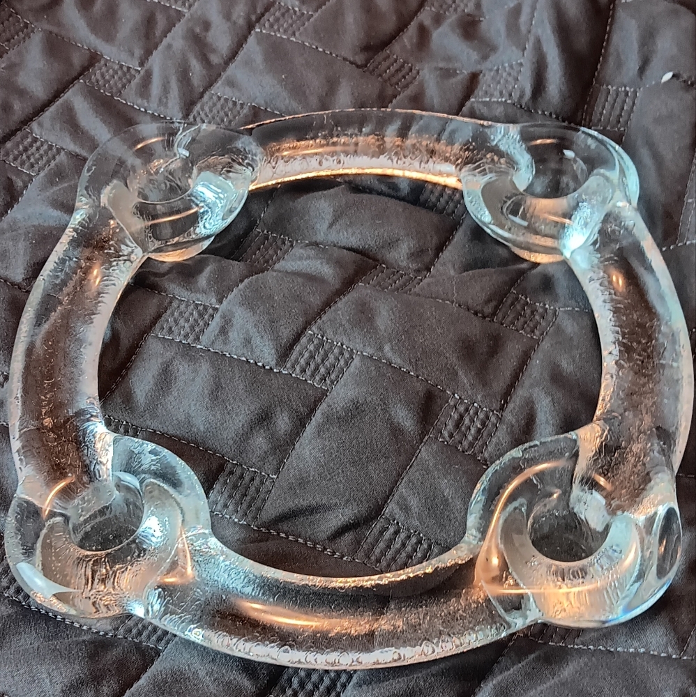 Glass Candelabra with 4 candlesticks